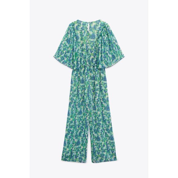 ZARA FLUID PRINTED LONG JUMPSUIT - Picture 7 of 8